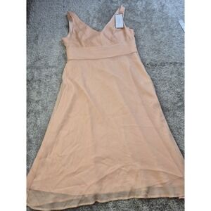 J. CREW Sophia 100% Silk Chiffon Coral Sleeveless‎ Mini Dress Womens 12 NWT Zip